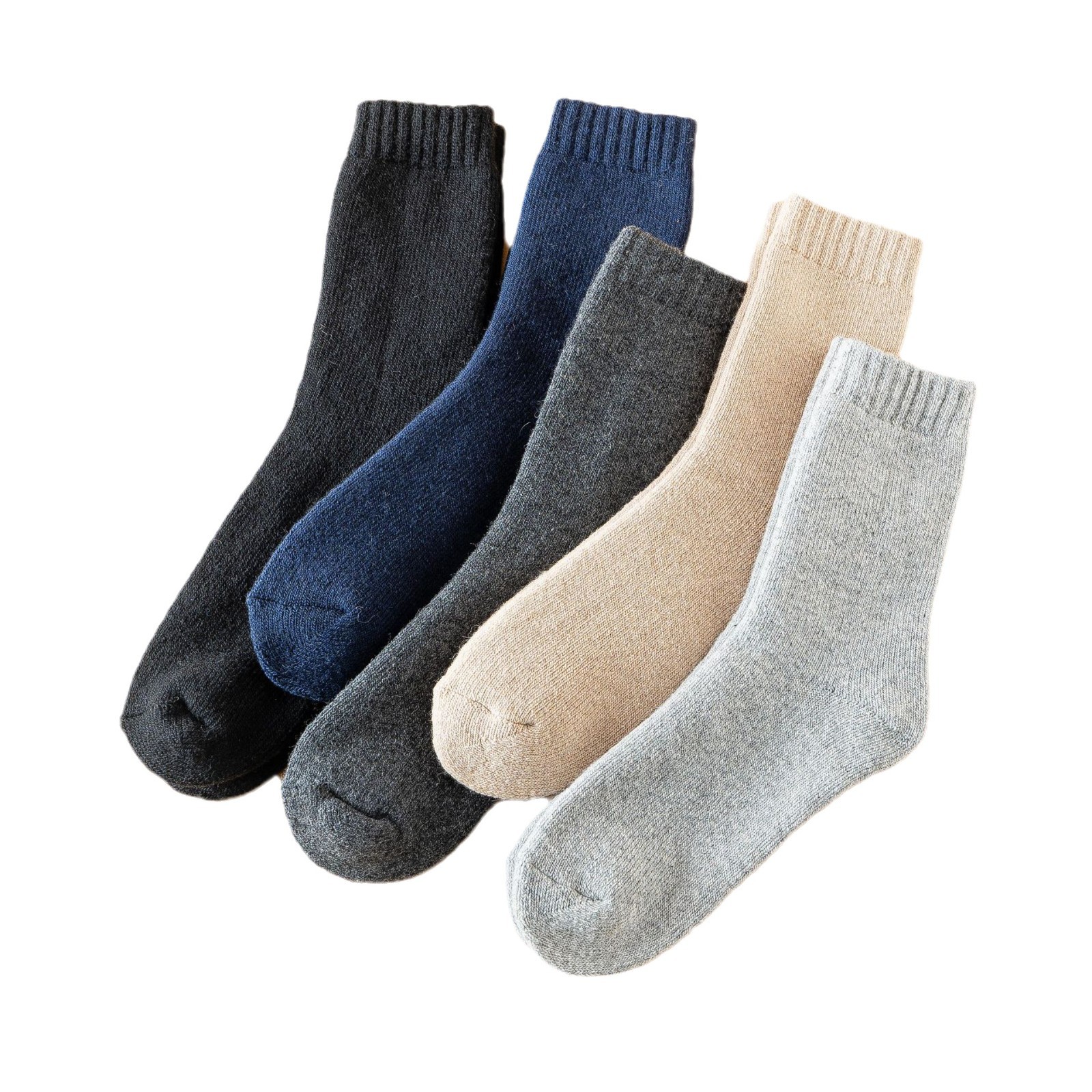 Wool socks men's autumn and winter men's thickened fleece-lined warm velvet terry stockings super thick floor socks winter