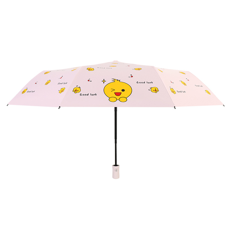 Full-Automatic Umbrella Women's Sunny and Rainy Dual-Use Wind-Resistant Student Cartoon Cute Lightweight Folding Fresh-Style Sun Umbrella Sunscreen