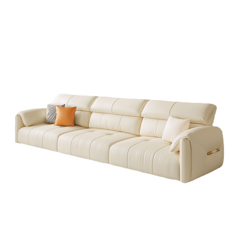 Tongyu Special Light Luxury First Layer Cowhide Sofa Living Room Small Apartment Elephant Ears French Cream Style Leather Sofa