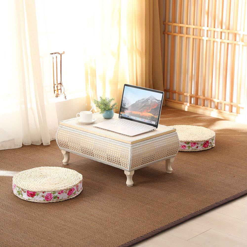 Rattan Japanese-Style Solid Wood Storage Tatami Coffee Table Bay Window Small Table Balcony Window Sill Tatami Floor Low Kang Table