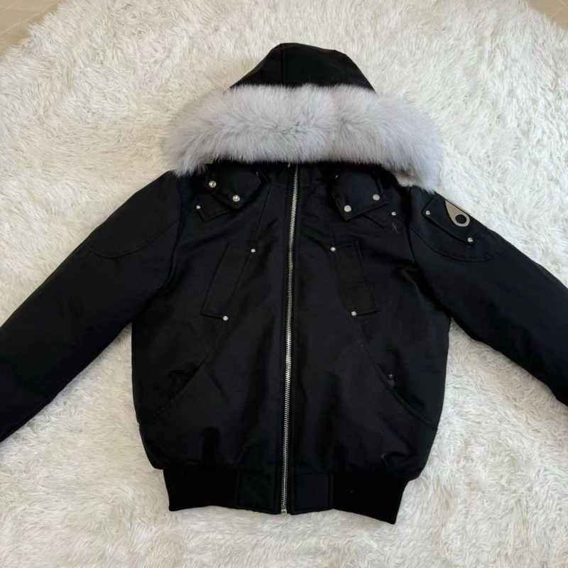 男士狐狸毛连帽羽绒飞行员夹克 Palm Moose