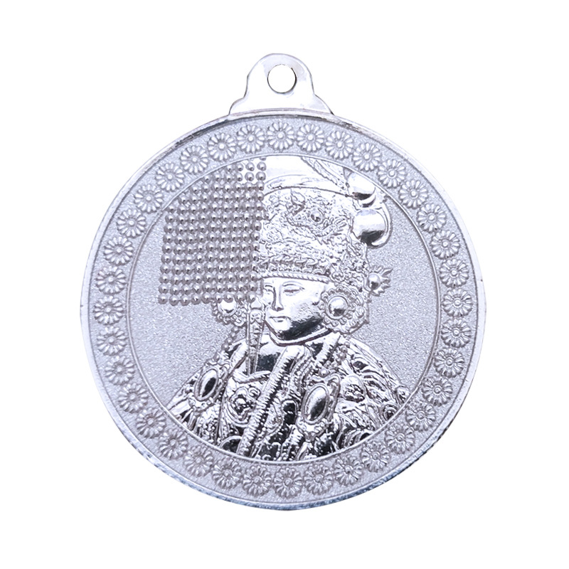 Source Factory Mazu Peace Amulet Gold Pendant Temple Talisman Travel Collectible Gift for Pilgrims