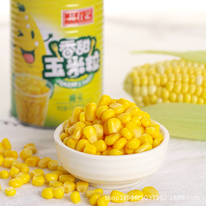 Sweet Corn Kernels Canned Corn Instant Pine Nut Salad Corn Faking Material for Household Commercial Use