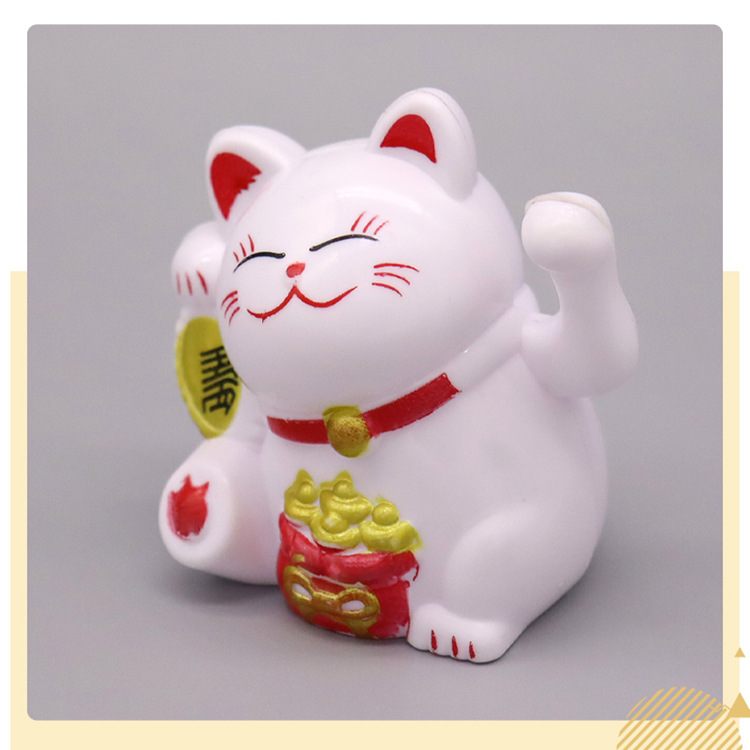 New Year's Plastic Lucky Cat Cake Baking Toy Ornament Cute Doll Creative Dessert Decoration Gift