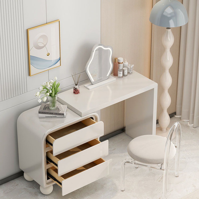 Simple Cream Style Solid Wood Dressing Table Home Integrated Storage Cabinet Small Apartment Bedroom Internet Celebrity French Dressing Table