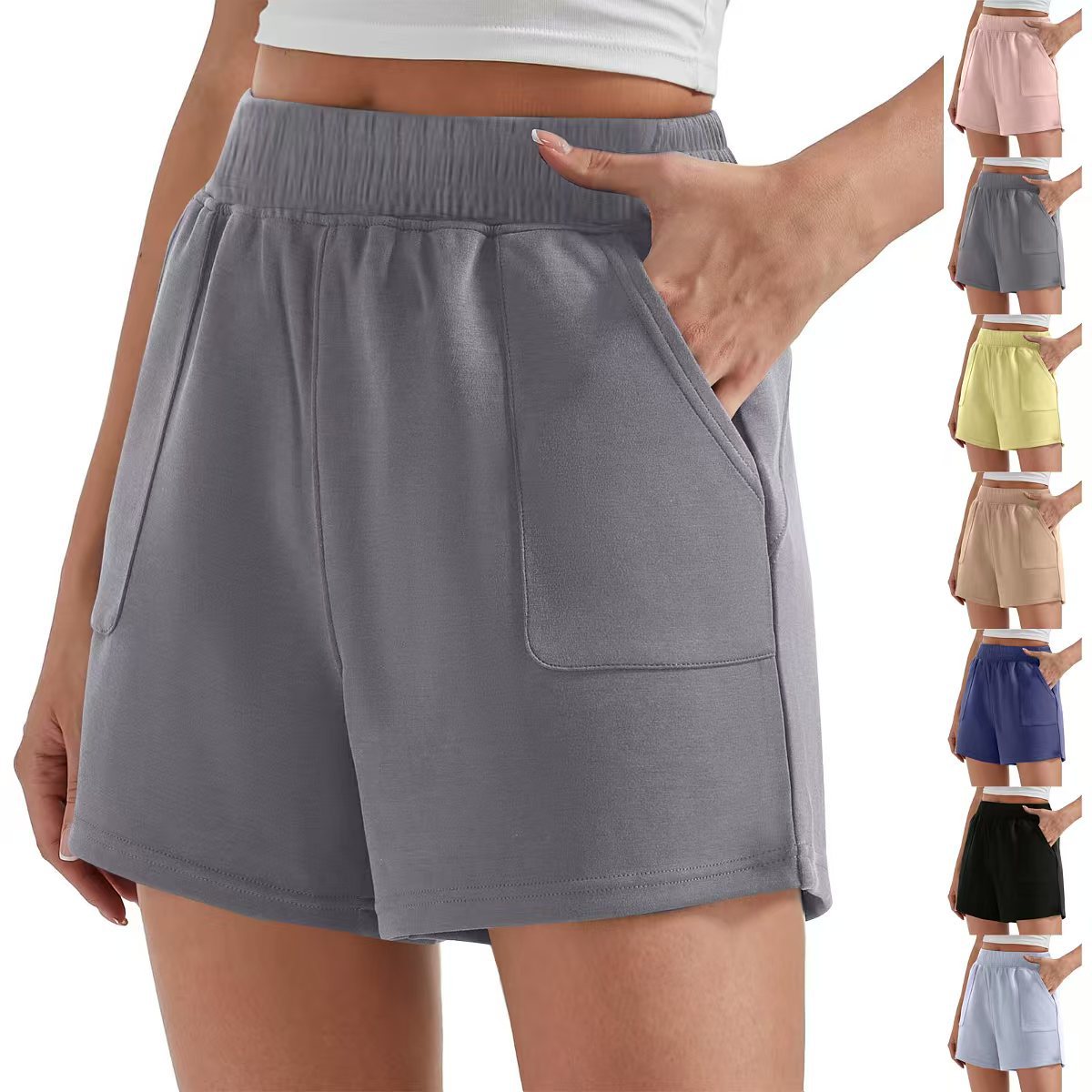 Шорты кремовые для женщин, летние, корейский стиль, свободные