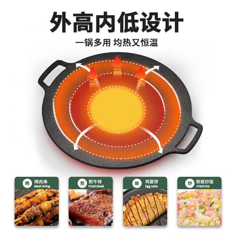 Maifan Stone Barbecue Plate Outdoor Barbecue Plate Korean Style Non-stick Barbecue Pot Grilled Teppanyaki Induction Cooker Internet Celebrity Barbecue Plate
