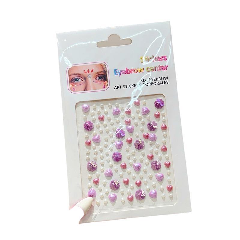 Cross-Border Colorful Face Stickers, Facial Stickers, Diamond Stickers, Children's Performance Makeup, Makeup Stickers, Eyebrow Stickers, Heart Stickers, Face Decorations