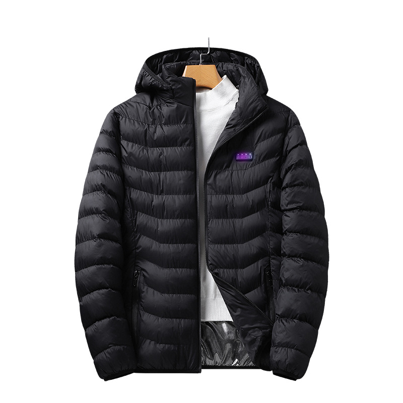 Four-Zone Heating Cotton Coat, Warm Hooded Jacket, Smart Heating Clothing, Constant Temperature Heating Jacket, Electric Heating
