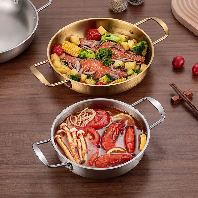 Корейская кастрюля для лапши, из нержавеющей стали, утолщенная, для домашних нужд