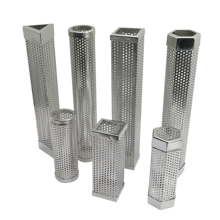 304 stainless steel mesh tube BBQ barbecue tube smoked mesh tube hexagonal fruit wood smoked tube for spice particles