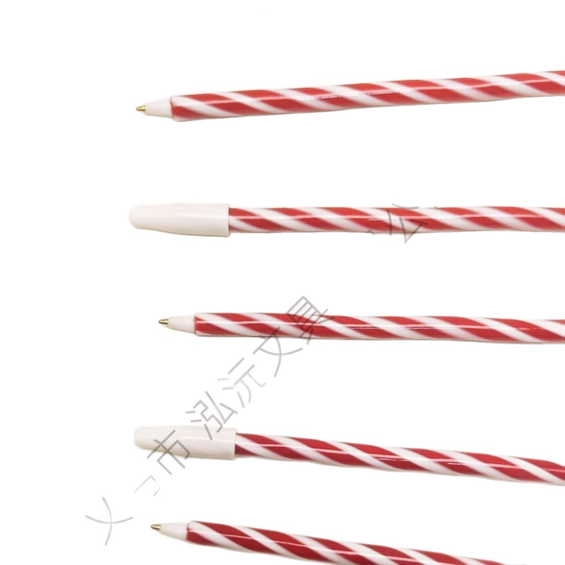 Directly from the Source Factory, Christmas Stripesd Two-Color Ballpoint Pen, Cute Crutch Hook, Simple Medium Oil Pen