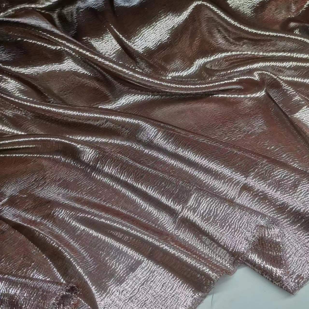 Dark Red Brown 9mm Mulberry Silk Georgette Jacquard Fabric Narrow Fashion Skirt Costume Silk Fabric