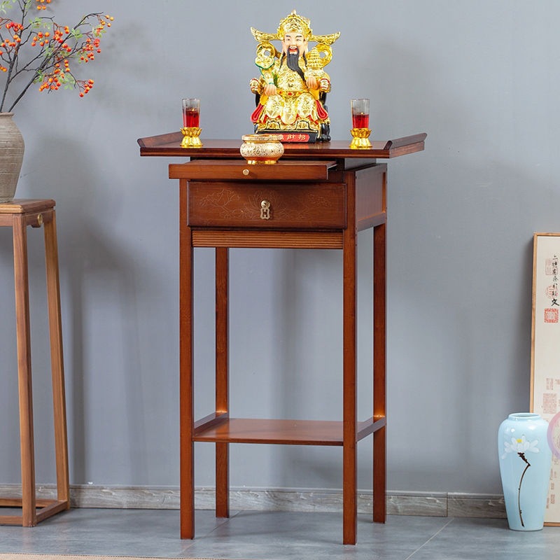 Worship Table Buddha Table Offering Table God of Wealth Tribute Table Buddha Case Home Modern Solid Wood Living Room New Chinoiserie Incense Case Entrance Table