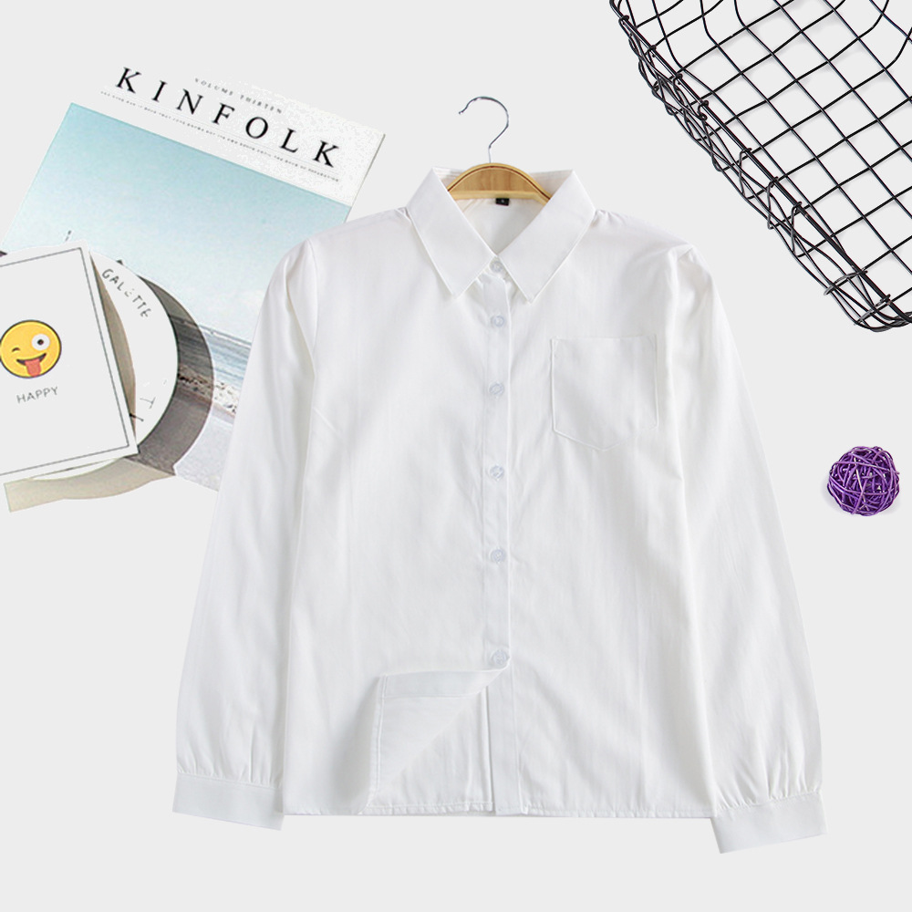 Японская школьная форма белая рубашка с длинным рукавом