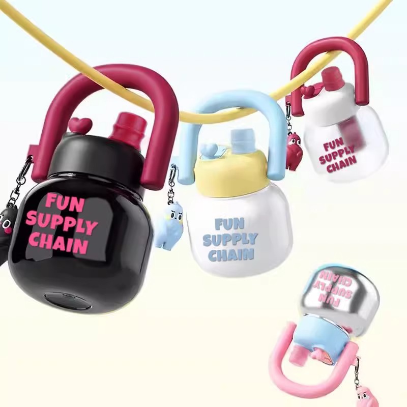 Girls' Water Cup, Summer High-Looking Straw, Big Belly Cup, Large Capacity Tea Drain, High Temperature Resistant, Cute Tea Making Plastic Cup