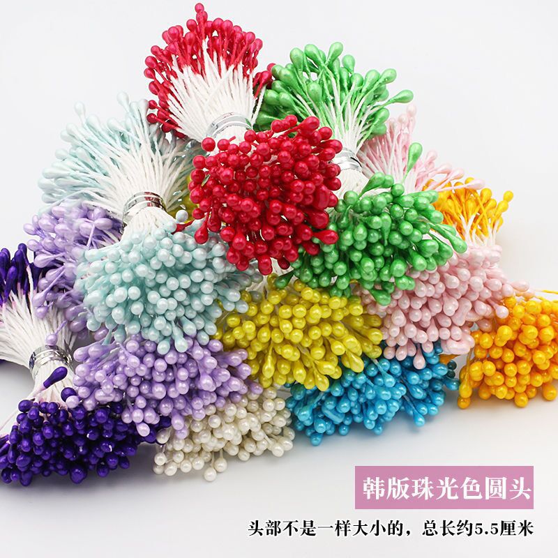 55MM long DIY artificial flower core pearlescent flower core chiffon flower accessories handmade jewelry accessories materials