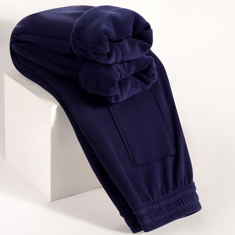 [Lamb Wool] Winter Cold-Proof Fleece-Lined Thickened Pants for Men, Warm Casual Sports Windproof Pants, Sweatpants, Plus Size