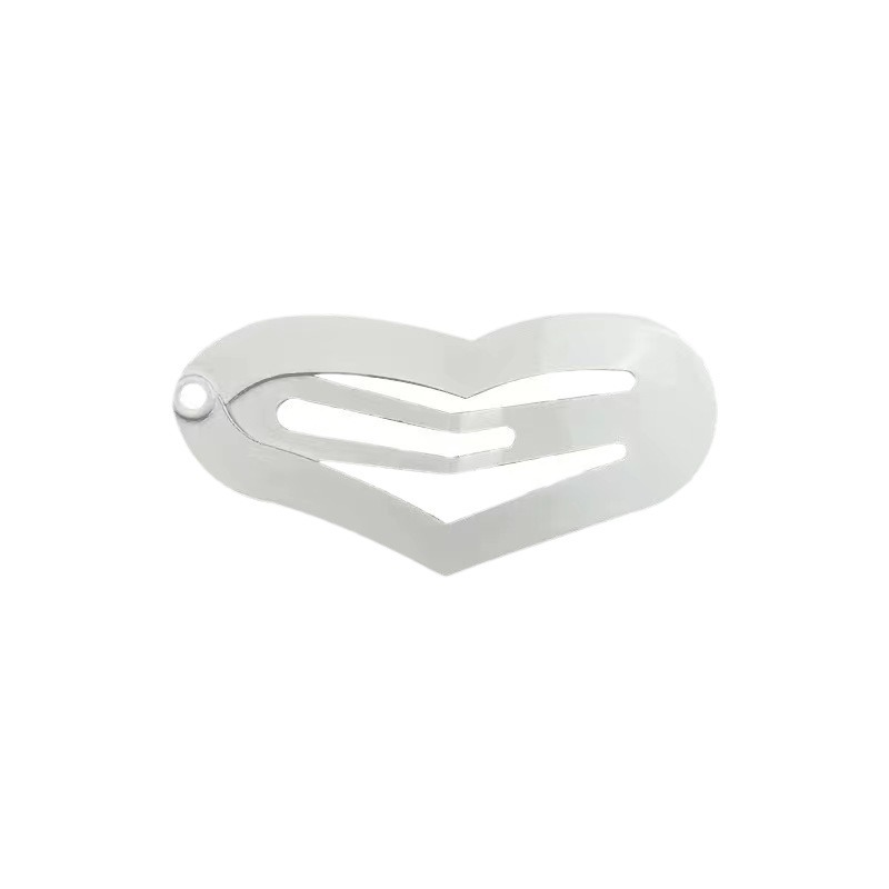 Korean style new All White paint peach heart hairpin BB clip style multi-almond heart water drop square South Korea hairpin in stock
