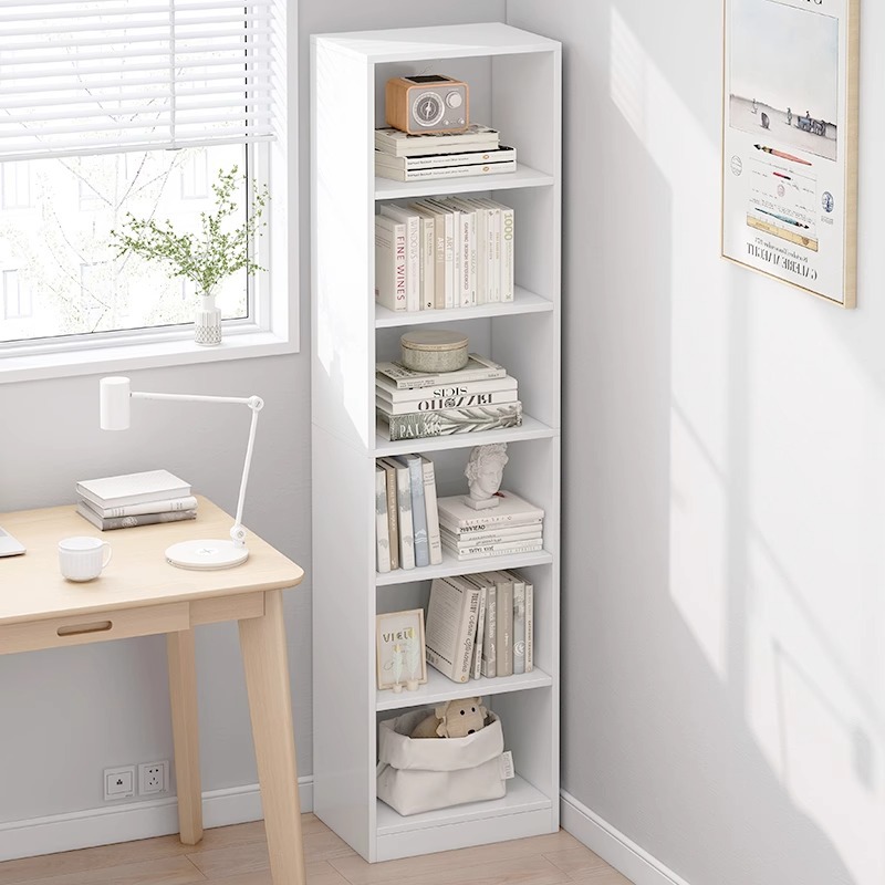 Bookshelf Storage Rack Floor Simple Household Multi-Layer Storage Cabinet Narrow Slit Small Bookcase Wall Side Storage Living Room Cabinet