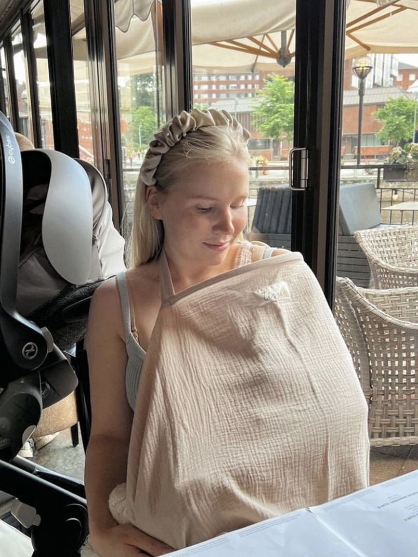 Двухслойное хлопковое одеяло для кормления, против света