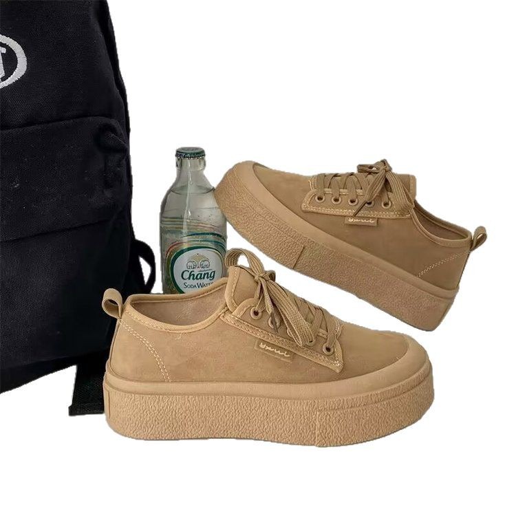 Trendy Sneakers for Women 2025 Autumn New Retro Round-Toe Thick-Soled Casual Shoes Trendy Brand Student Sports Shoes