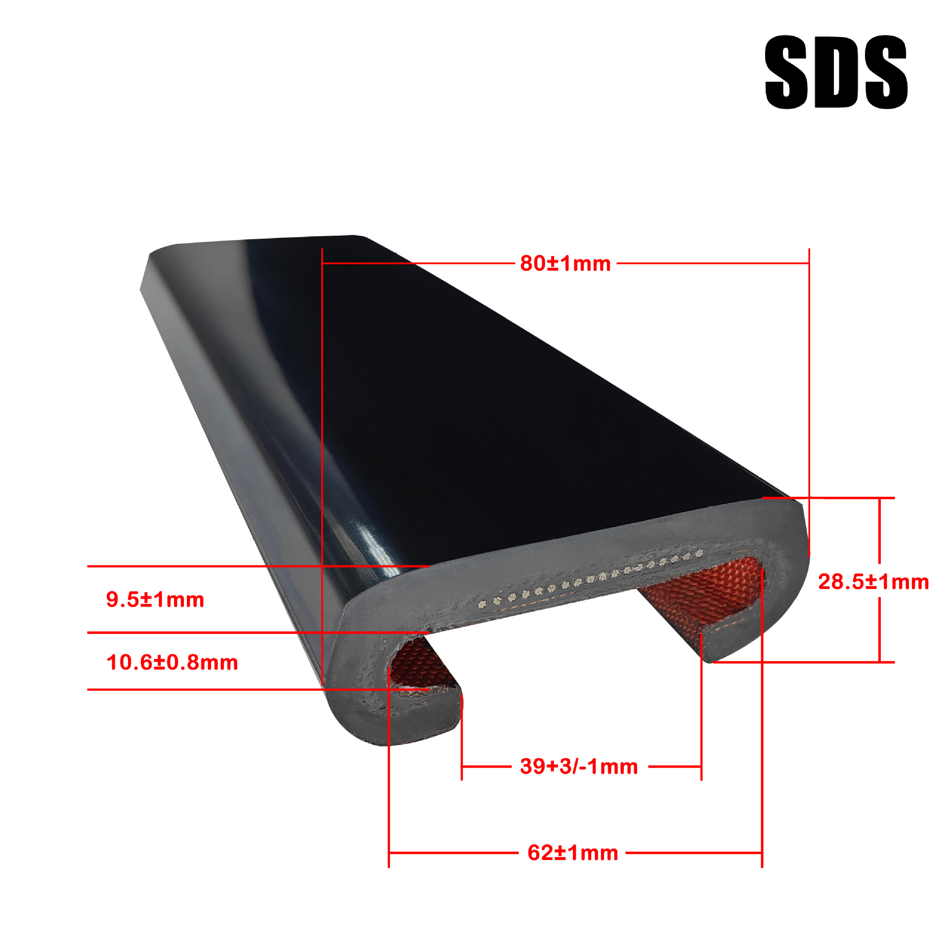 Резиновый ремень поручня для эскалатора Sds, для внутренних и наружных работ, износостойкий