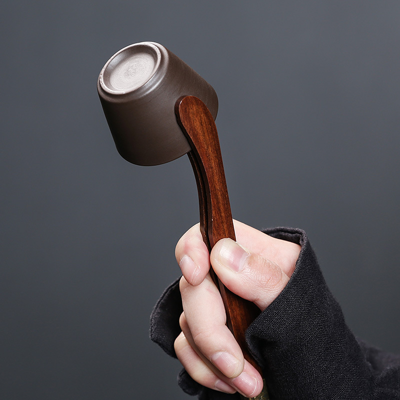 Factory ebony alloy teaspoon teaspoon tea clip two-piece bergamot tea spoon tea ceremony accessories support logo