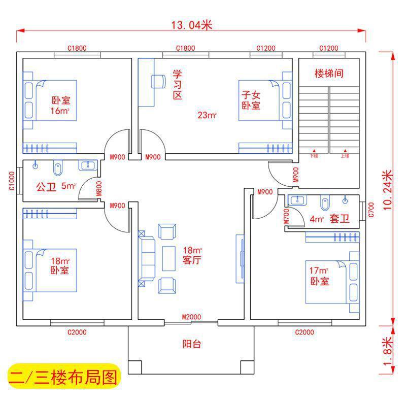 Rural Three-Story and a Half Villa Drawings, Simple European-Style Self-Built House, Grand House Effect Construction Design Complete Set