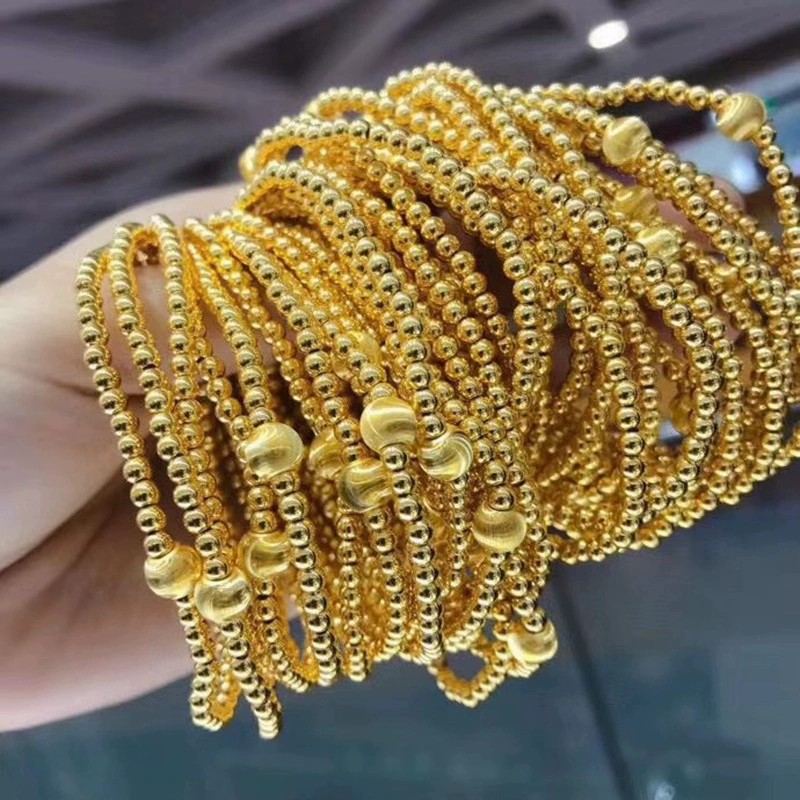 Genuine 18K Gold Spacer Beads Passepartout Gold Beads Au750 Gold Beads Light Beads Gold Beans K Gold Accessories Wholesale