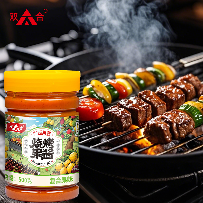 Guangxi Shuanghe Sour Plum Sauce 500g Bottle Family-packed Hechi Barbecue Sauce Rice Noodles with Noodles Sauce Dipping Sauce Condiment