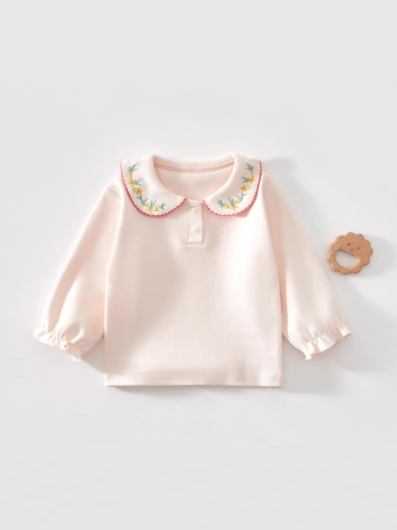 Футболка для девочек, осенний комплект, новая базовая одежда для девочек с длинным рукавом