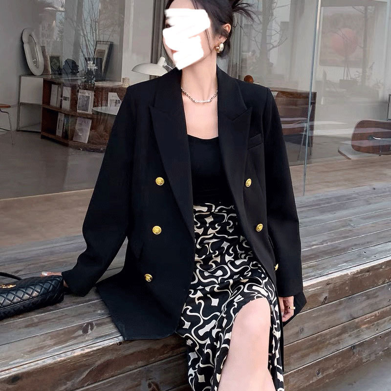 2024 new large size fat mm metal buckle temperament small suit jacket solid color suit spring and autumn [6617]]