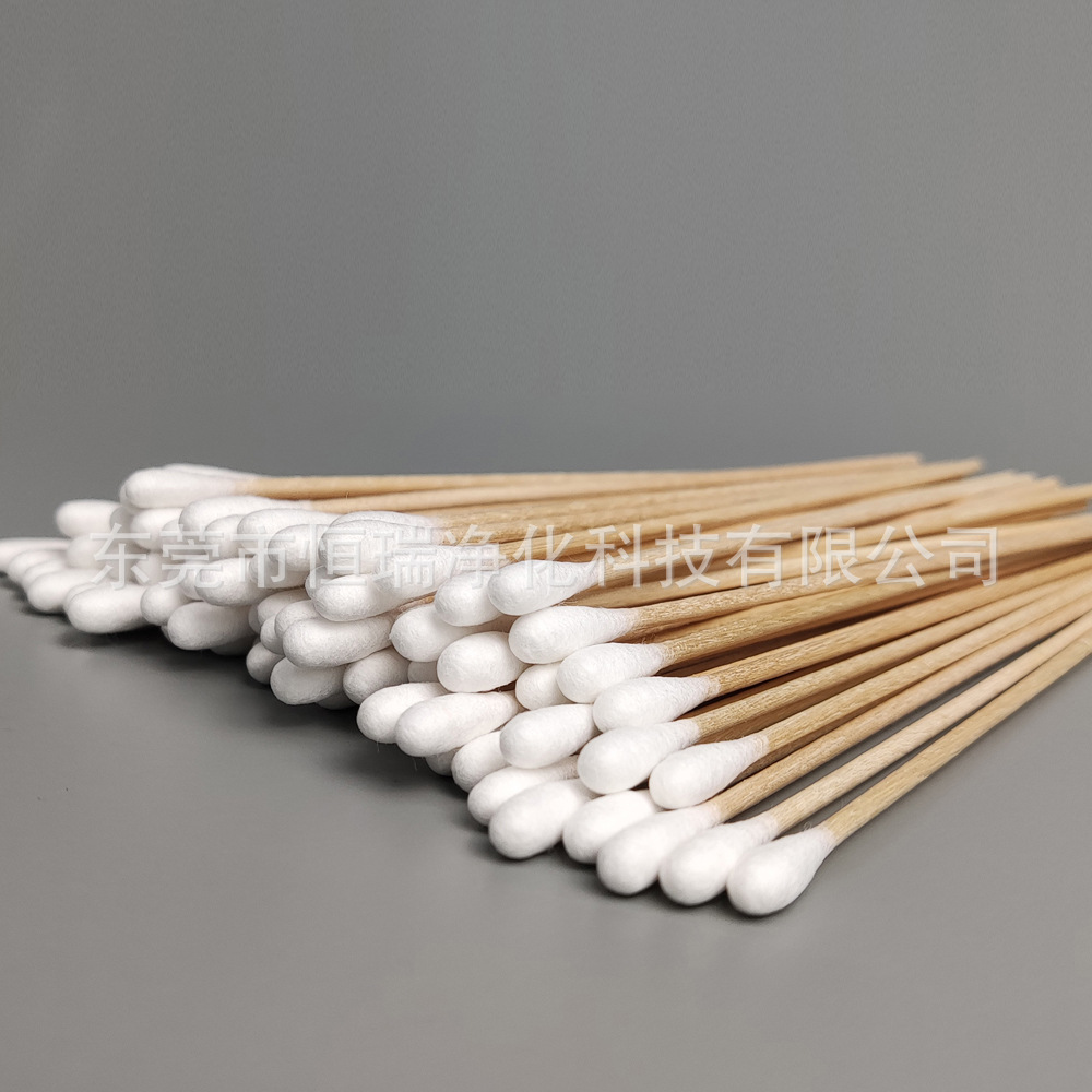 15cm single head degreased wood pole cotton swab 6 inch long birch pole dust-free cotton swab purification cotton swab long cotton swab