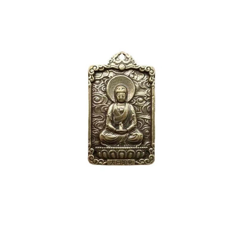 Pure Brass One Side Twelve Zodiac One Side Eight Guardian Buddha Car Keychain Pendant Pendant Accessories Wholesale