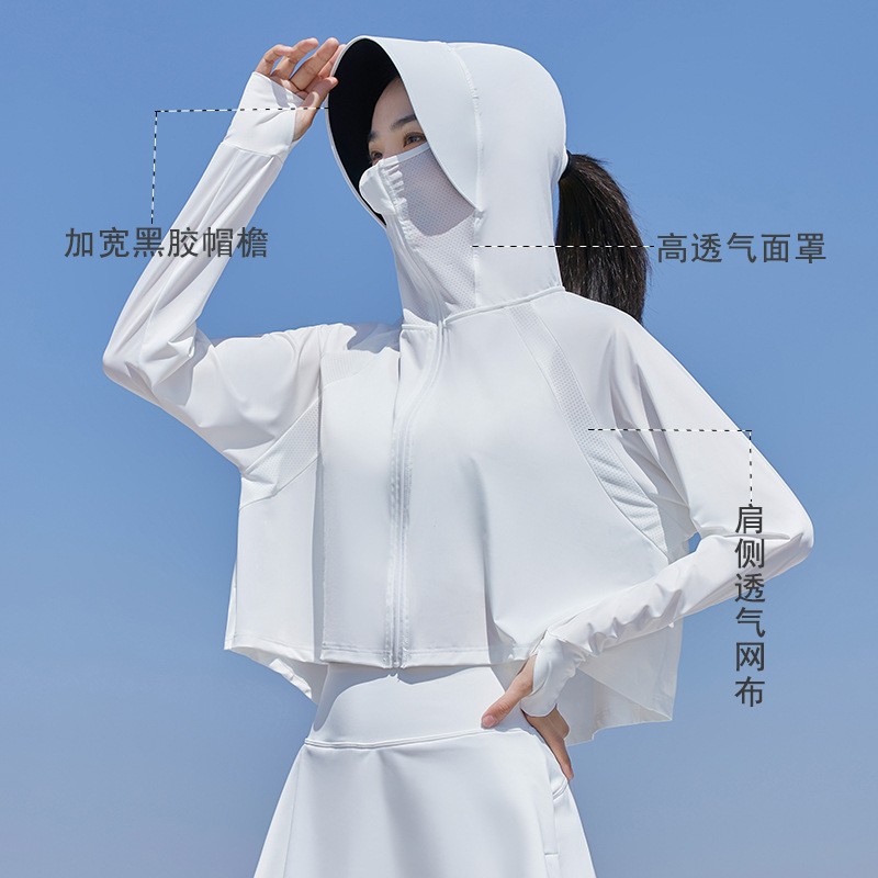 Upf50+ Vinyl Sun Protection Clothing for Women Summer 2025 New Anti-Uv Light and Cool Sun Protection Clothing Cycling Jacket