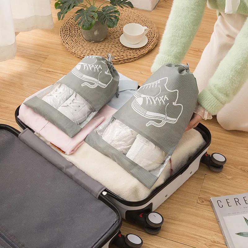 Shoe Storage Bag Non-woven Dustproof Shoe Bag Travel Shoe Cover Bag Shoe Storage Artifact Beam Storage Bag