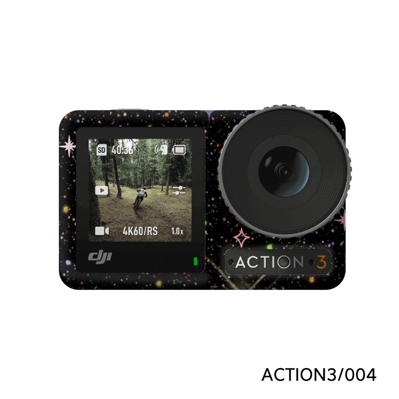 Suitable for Dji Osmo Action 3\4Th Generation Action Camera Stickers, All-Inclusive Protective Film, Color Stickers That Do Not Leave Glue
