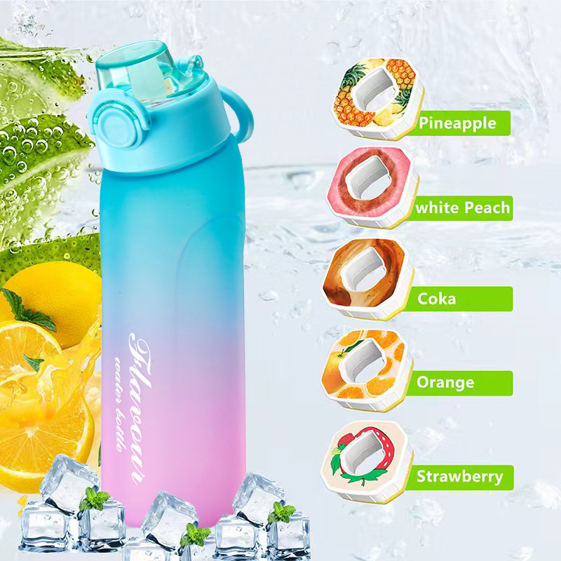 Студенческая водяная бутылка без сахара, с соломинкой, двухцветный градиентный пластиковый стакан