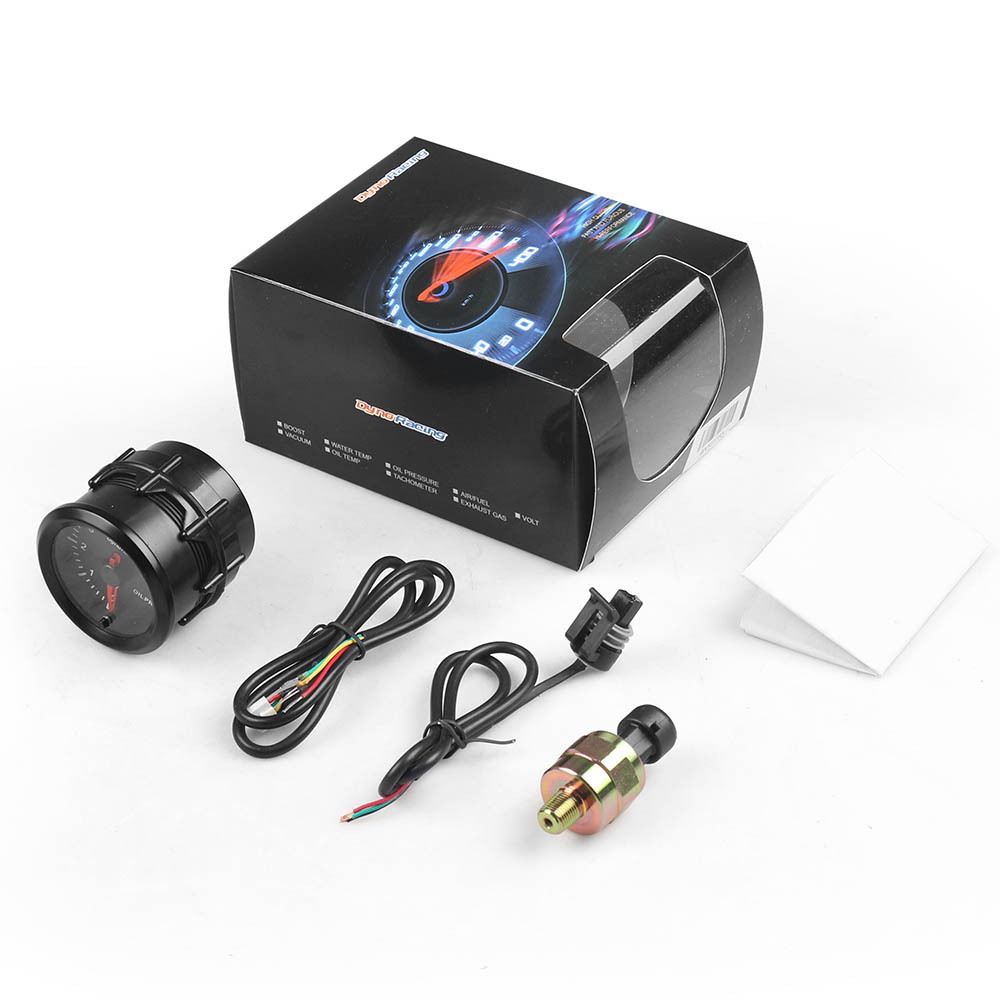 12V car modified oil pressure gauge 52MM colorful high-speed stepper motor racing special instrument 0-7bar