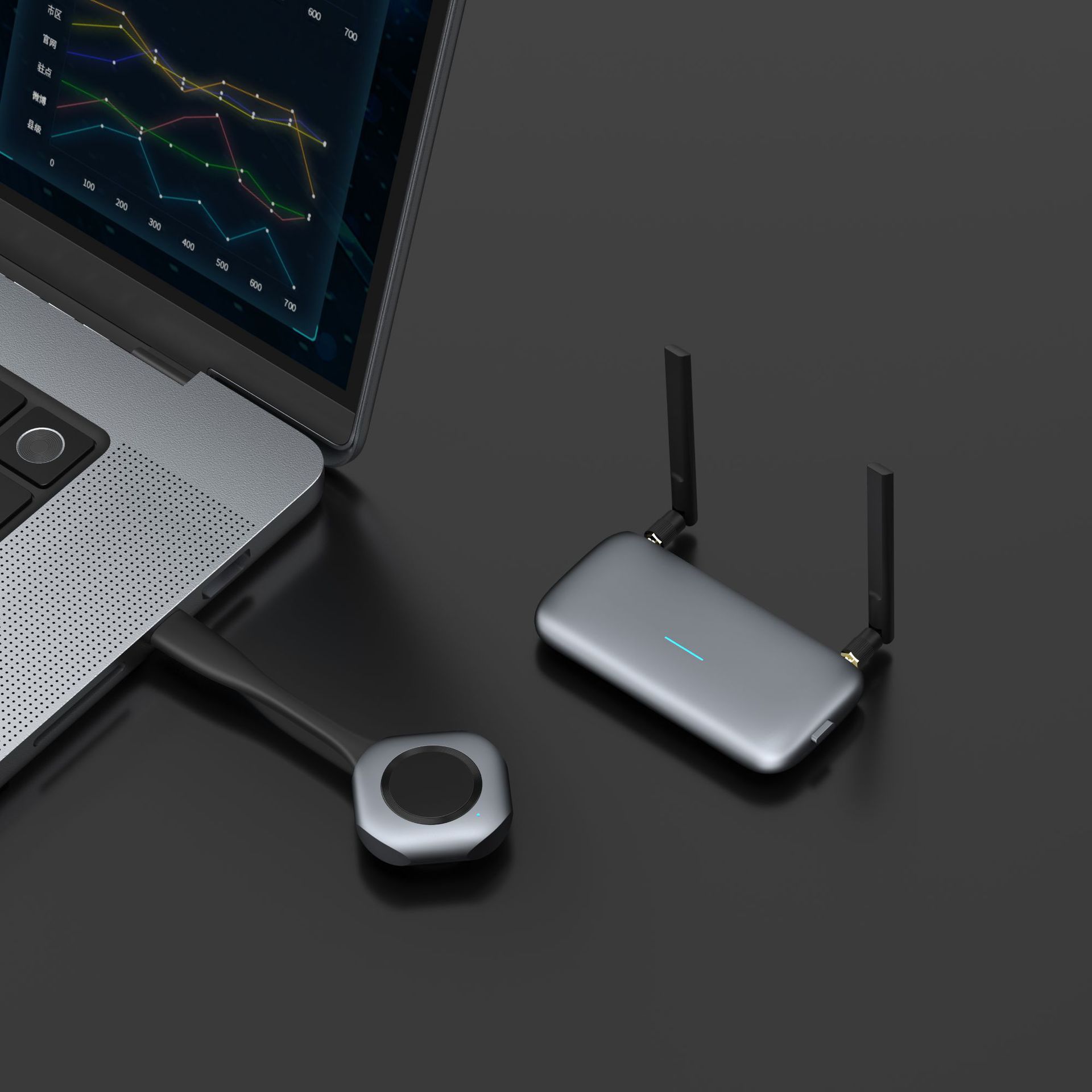 Mobile Phone and Computer Screen Sharing Device Conference Wireless Point-To-Point Android Mobile Phone USB Screen Projection Device 4K High-Definition Plug and Play