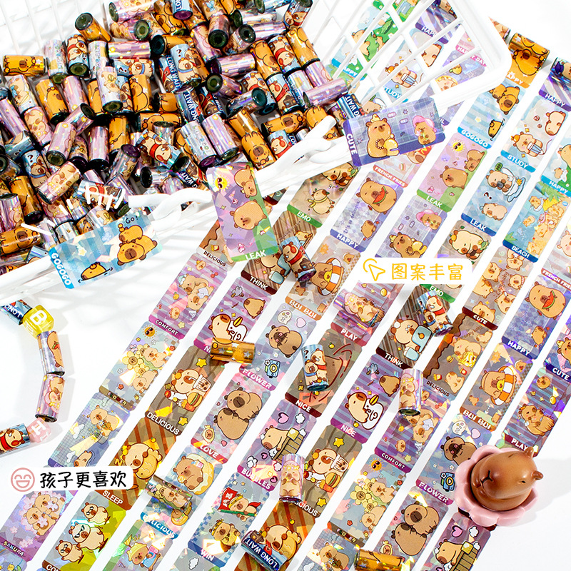 Cartoon tear stickers beaded string music bracelet hand account tape hand string diy net red toys wholesale