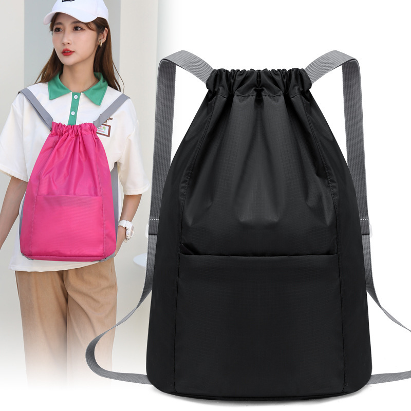 2025 Cross-Border Backpack Simple Men's and Women's Sports Backpack Large Capacity Travel Printing Cycling Drawstring Pocket