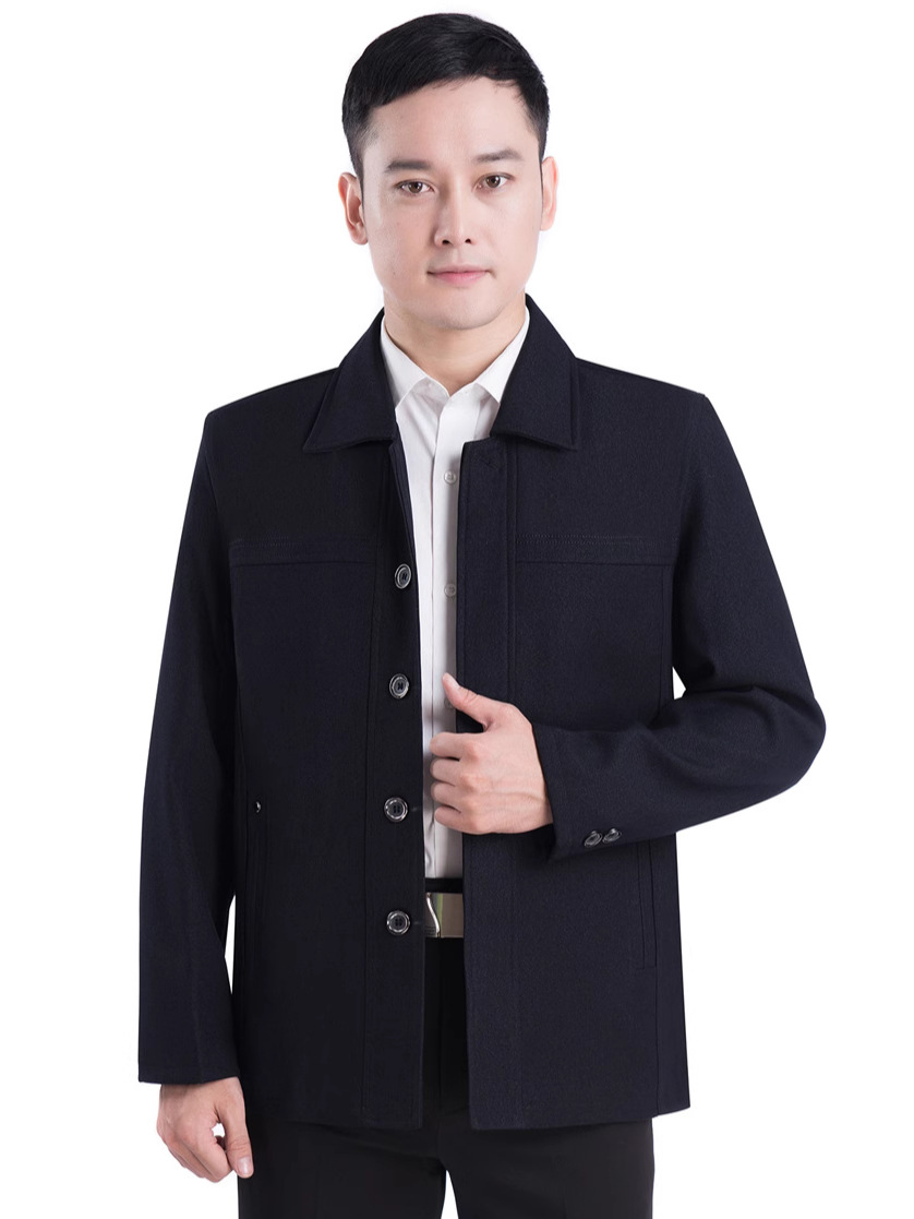 Middle-Aged and Elderly Spring and Autumn Men's Jackets, Casual Tops, Button-Down Lapel Jackets, Daddy Clothes, New Chinese Style