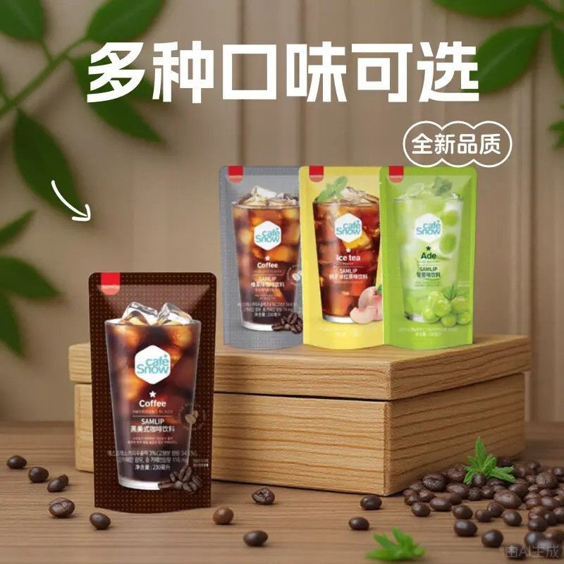 South Korea Imported Samlip Samlip Hazelnut Black American Coffee Grape Fruity Drink Peach Iced Black Tea 230ml