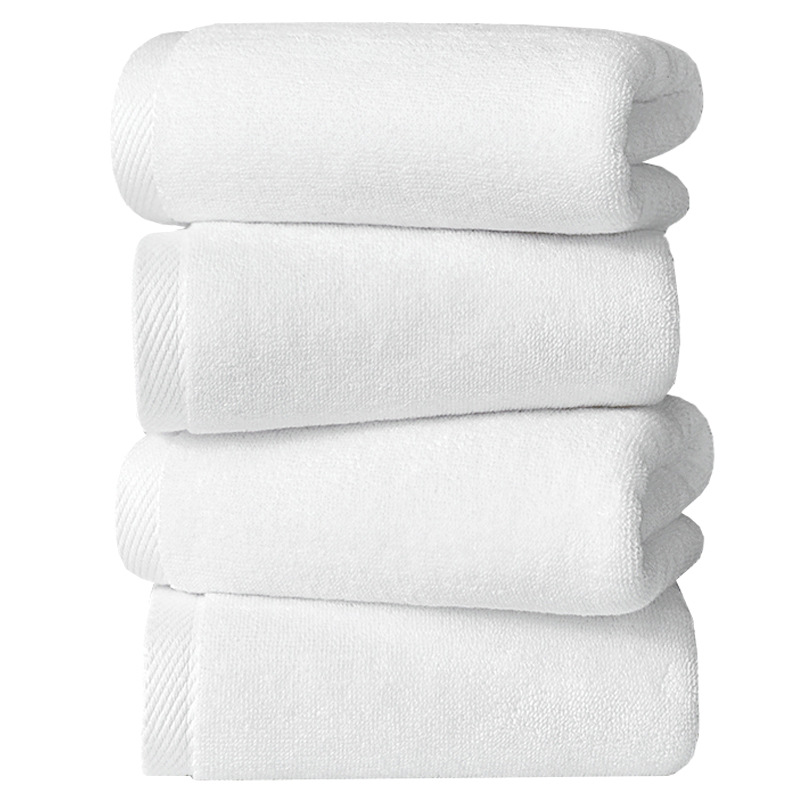 Five-star hotel bath towel cotton white towel wholesale thickened beauty salon hotel homestay hot spring bath embroidered logo