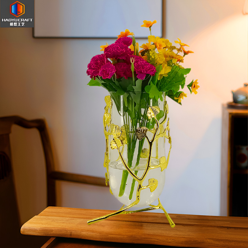 Light Luxury Artificial Dry Flower Art Living Room Flower Arranging Dining Table TV Cabinet Modern Home Soft Decorations American Style Vase Ornaments