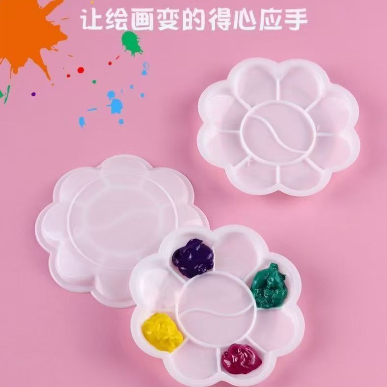 Disposable Palette, No-Wash Gouache Paint Palette, White Plum Blossom Watercolor Paint Dispensing Tray, Painting Art Supplies