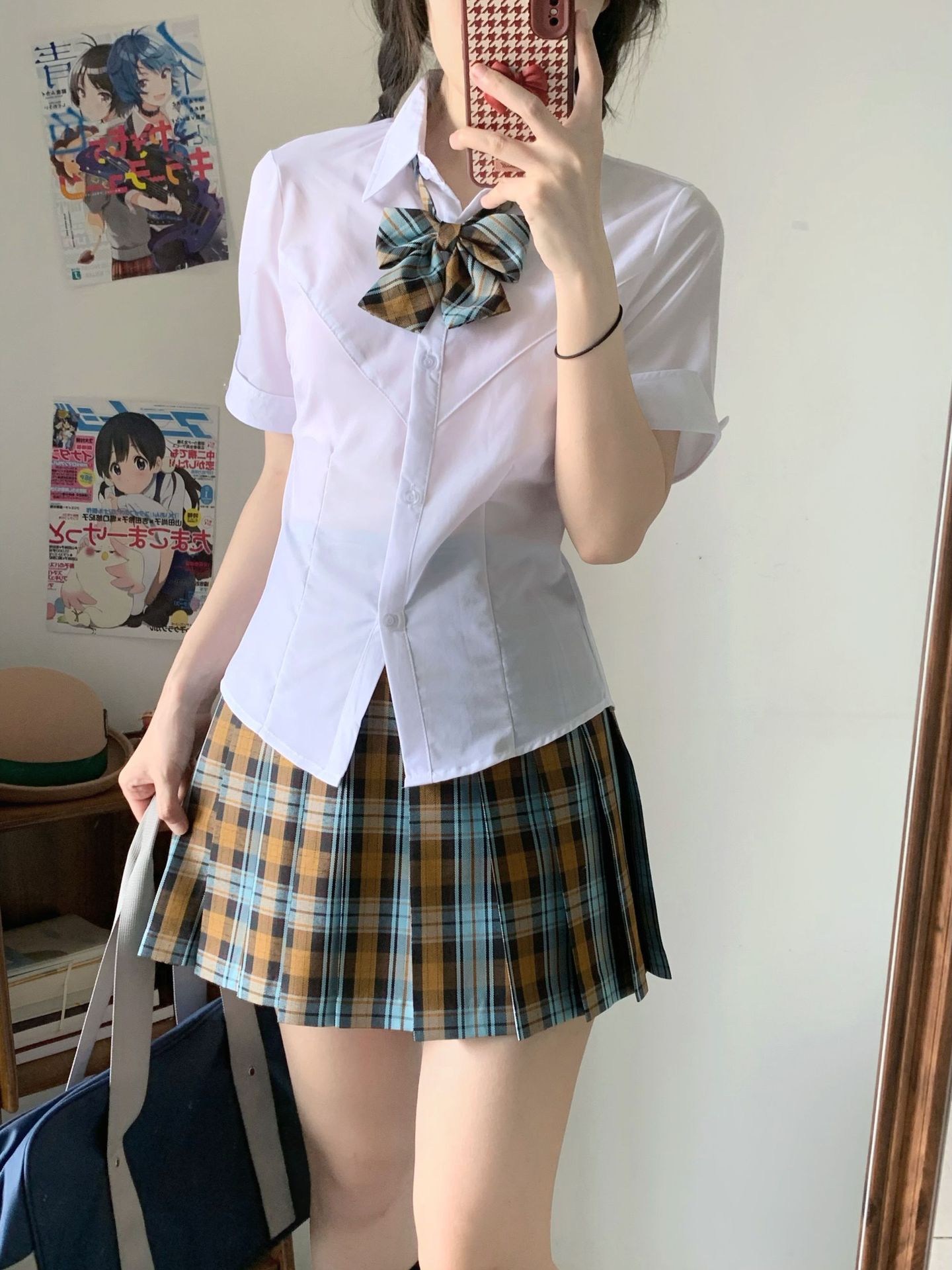 Jk Uniform Spring and Summer Slim-fit High Waist Pleated Skirt School Style Slim-fit All-match Cardigan Paid Skirt Japanese Style College Style suit
