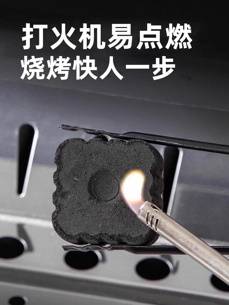 Quick-Burning Charcoal for Barbecue, Smokeless Fruitwood Charcoal, Special Flammable Bamboo Charcoal for Home Use, Square and Round Charcoal Blocks for Stove and Tea Brewing, Combustion Aid